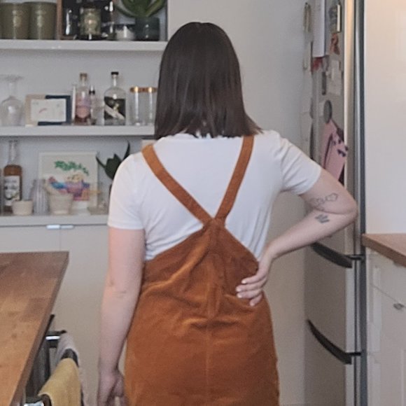 Twik Coruroy Mini Pinafore Dress - Picture 2 of 4